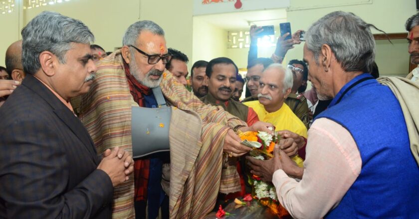 केंद्रीय मंत्री गिरिराज सिंह ने बालको के राम मंदिर में की पूजा-अर्चना देश व प्रदेशवासियों के लिए की सुख समृद्धि की कामना