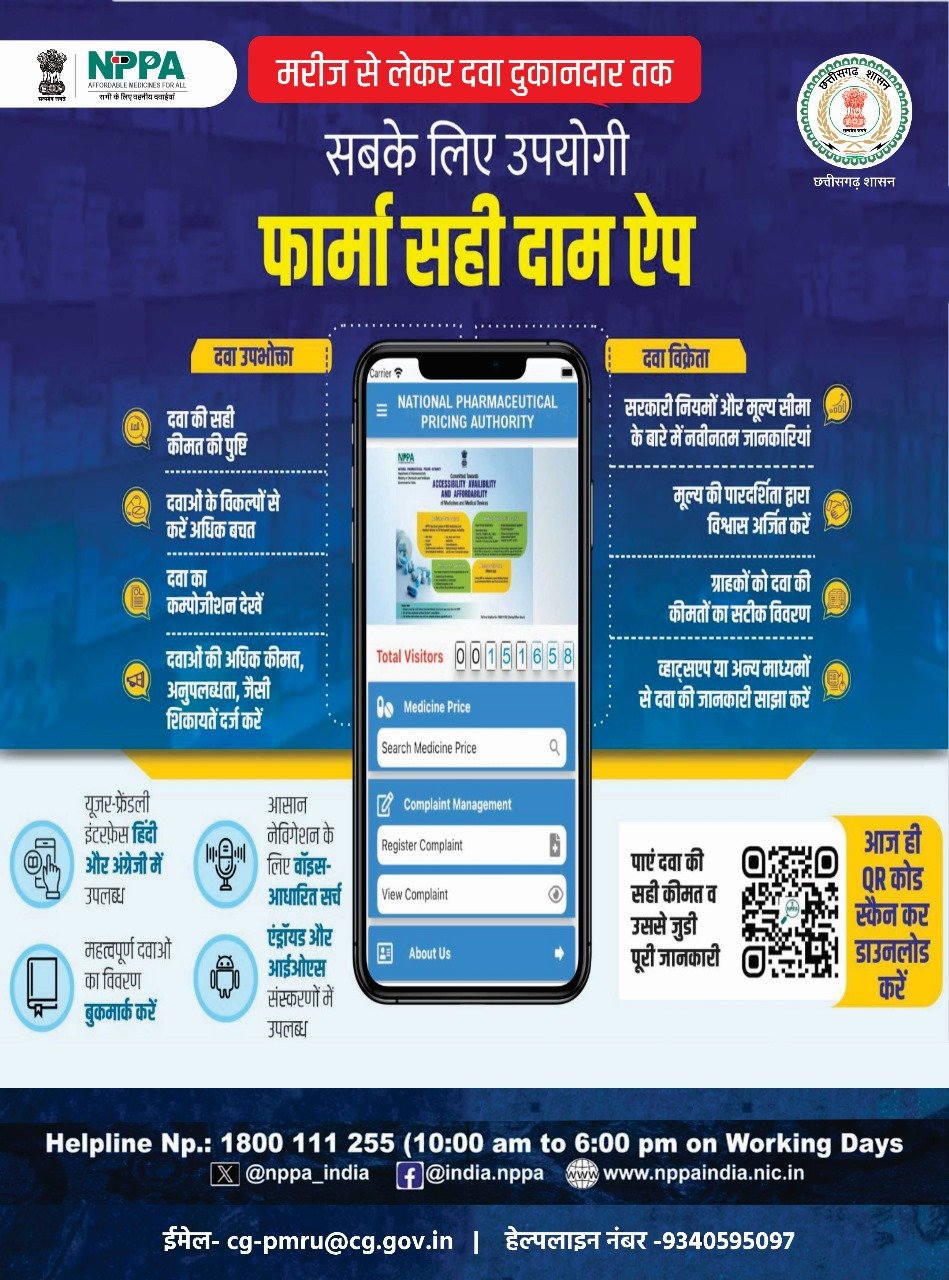 “फार्मा सही दाम” मोबाइल ऐप – दवा कीमतों में पारदर्शिता और उपभोक्ता सशक्तिकरण की दिशा में नया कदम