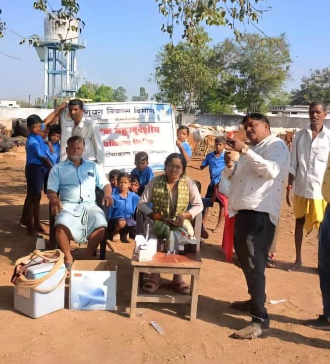 ग्राम तेलगांन और बीजेपार में एक दिवसीय पशु चिकित्सा शिविर आयोजित
