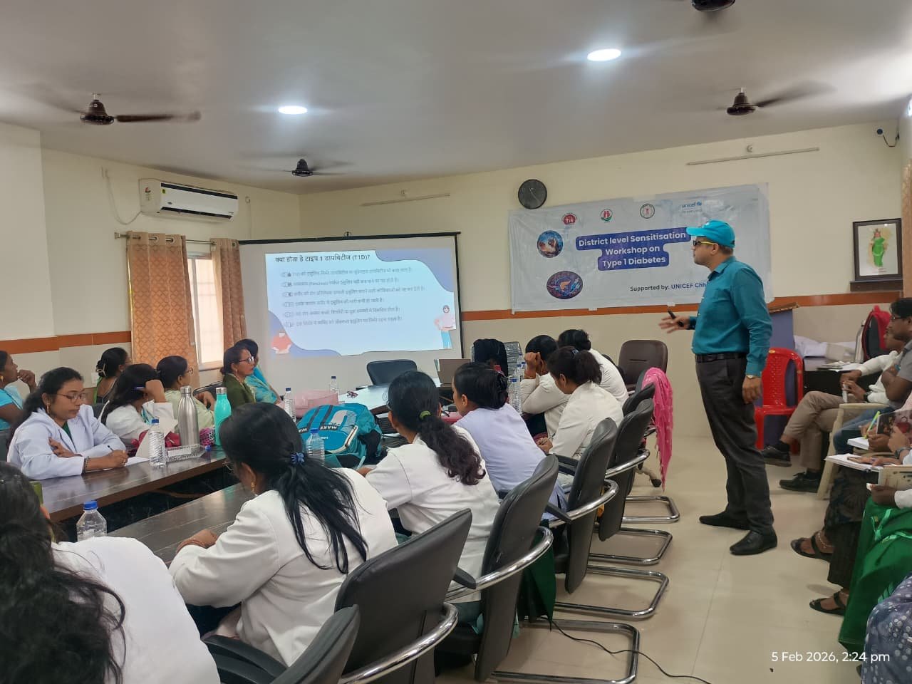 बाल मधुमेह की समय पर पहचान एवं प्रबंधन हेतु जिले के एएनएम व मितानिन प्रशिक्षकों का उन्मुखीकरण कार्यक्रम