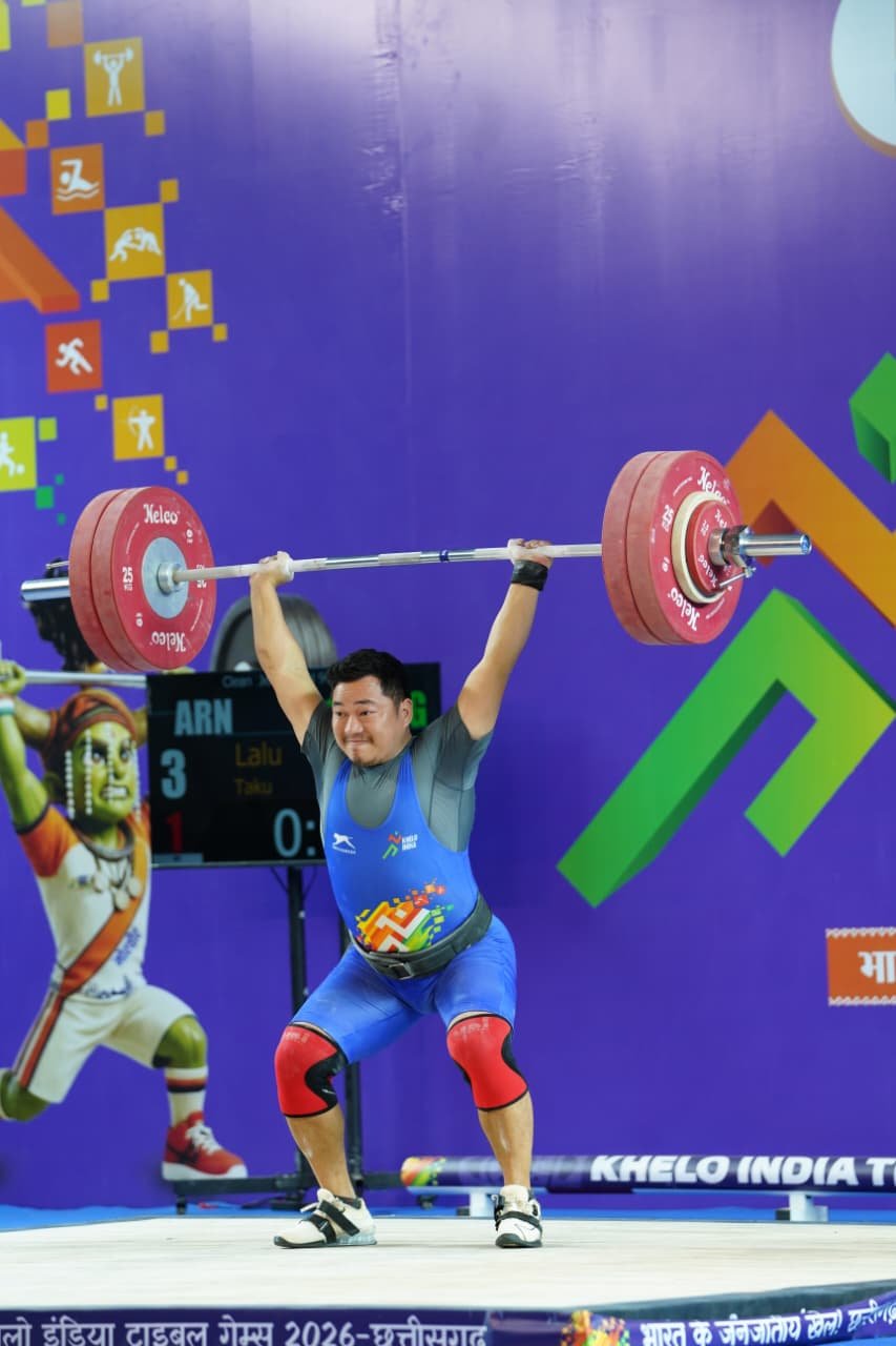 भारोत्तोलन के 94 किलोग्राम पुरुष वर्ग में अरुणाचल के लालू ताकू ने मारी बाजी