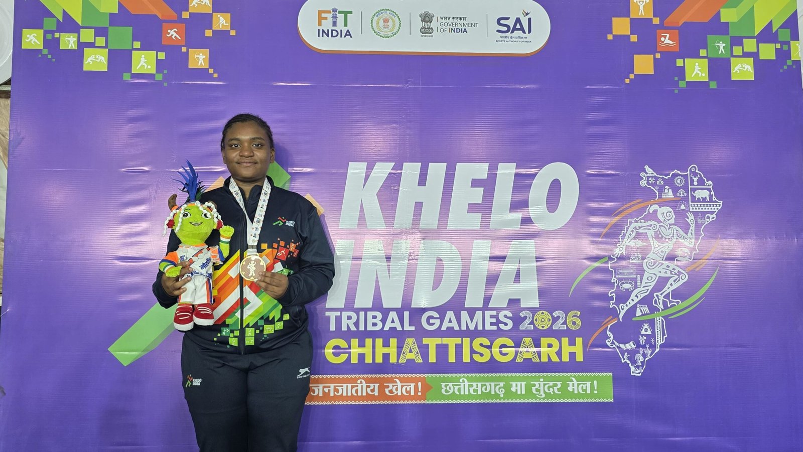 खेलो इंडिया ट्राइबल गेम्स 2026, कर्नाटक की मनीषा जोंस सिद्दी ने जीता गोल्ड