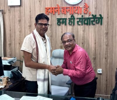 वित्तमंत्री श्री चौधरी से कुलपति प्रो. दयाल की सौजन्य मुलाकात