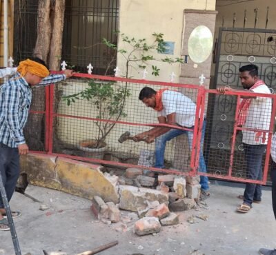 सुशासन तिहार से हुआ त्वरित निराकरण :  राधे मांडले के घर के बाहर से हटा अवैध कब्जा
