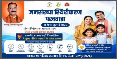 जनसंख्या स्थिरीकरण पखवाड़ारू परिवार नियोजन के प्रति जागरूक करने जिलेभर में चलाया जा रहा विशेष अभियान
