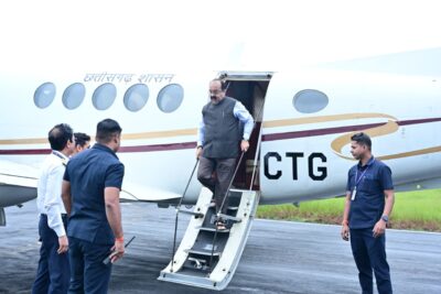 उप मुख्यमंत्री  अरूण साव का जशपुर आगडीह हवाई अड्डे पर हुआ आत्मीय स्वागत