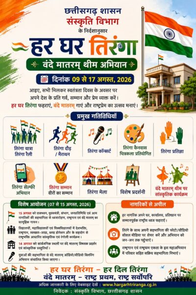 हर घर तिरंगा अभियान से देश भक्ति के रंग में रंगेगा जशपुर 17 अगस्त तक होंगे विविध आयोजन