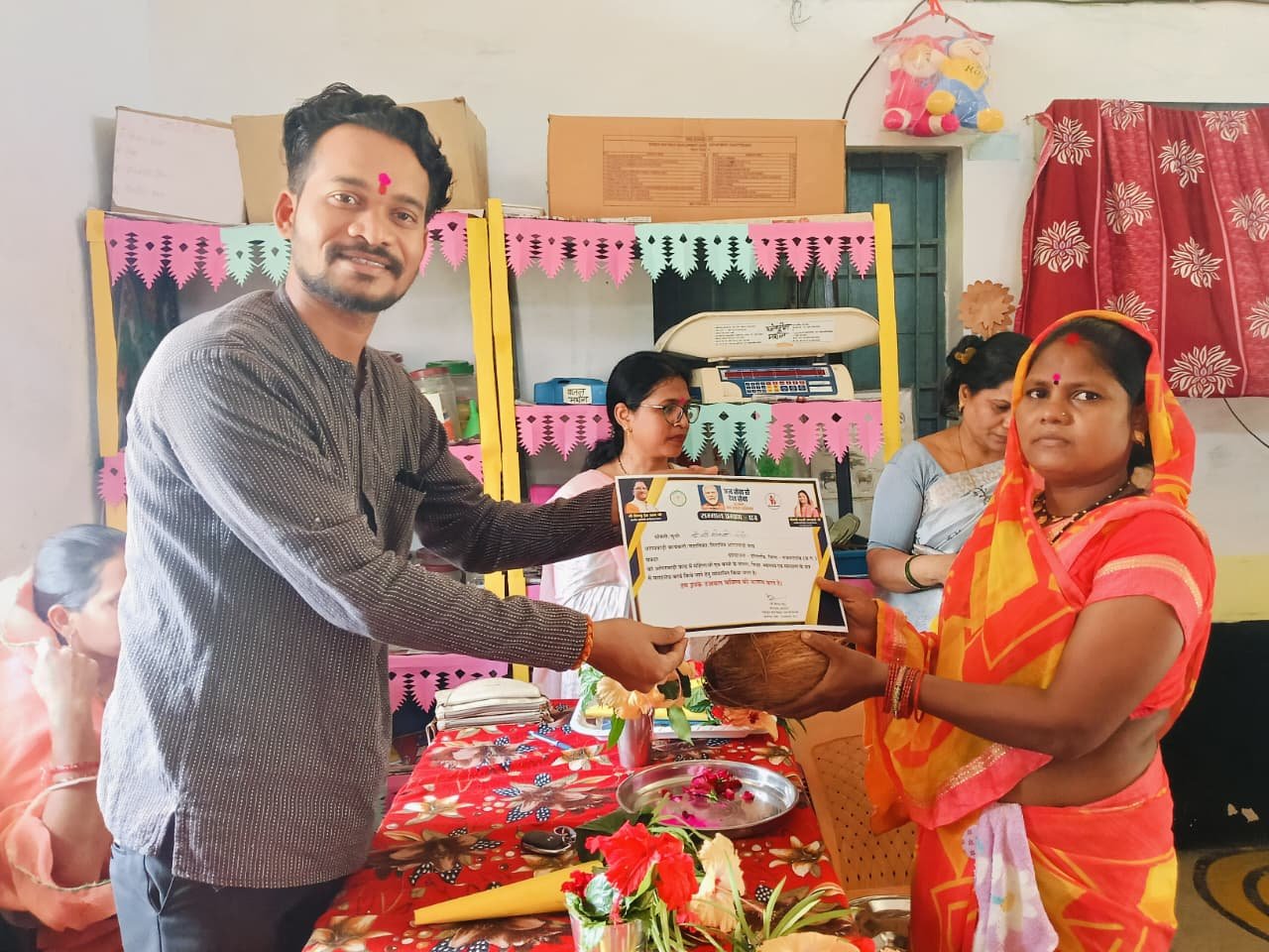 आंगनबाड़ी केन्द्रों में आंगन मिलन सेवा कार्यक्रम का हुआ आयोजन