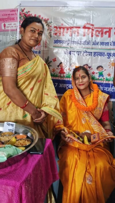 आंगन मिलन सेवा में सजी पौष्टिक थाली, घर-घर पहुंचा सुपोषण का संदेश